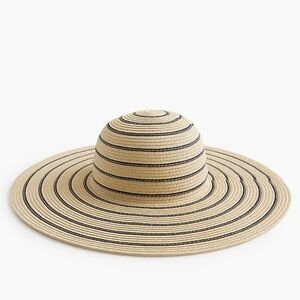 J. Crew Factory Striped Wide Brim Hat - natural